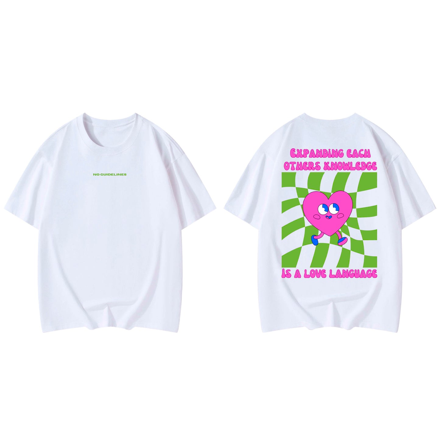 FLURO PINK KNOWLEDGE LOVE LANGUAGE TEE