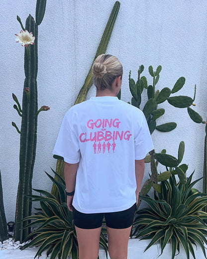 Run Clubbing Tee - White w/Pink