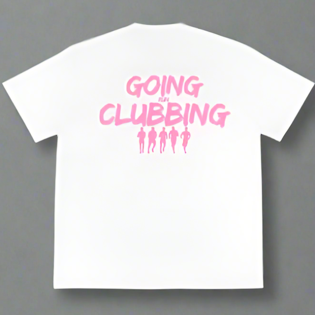 Run Clubbing Tee - White w/Pink