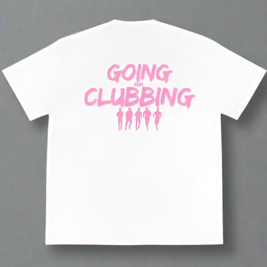 Run Clubbing Tee - White w/Pink