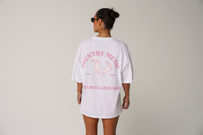 BABY PINK COUNTRY MUSIC LOVE LANGUAGE TEE