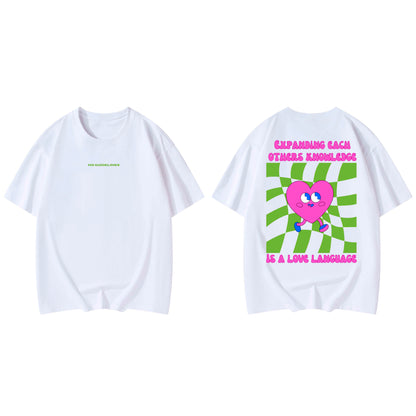 FLURO PINK KNOWLEDGE LOVE LANGUAGE TEE