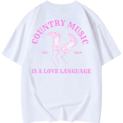 FLURO PINK COUNTRY MUSIC LOVE LANGUAGE